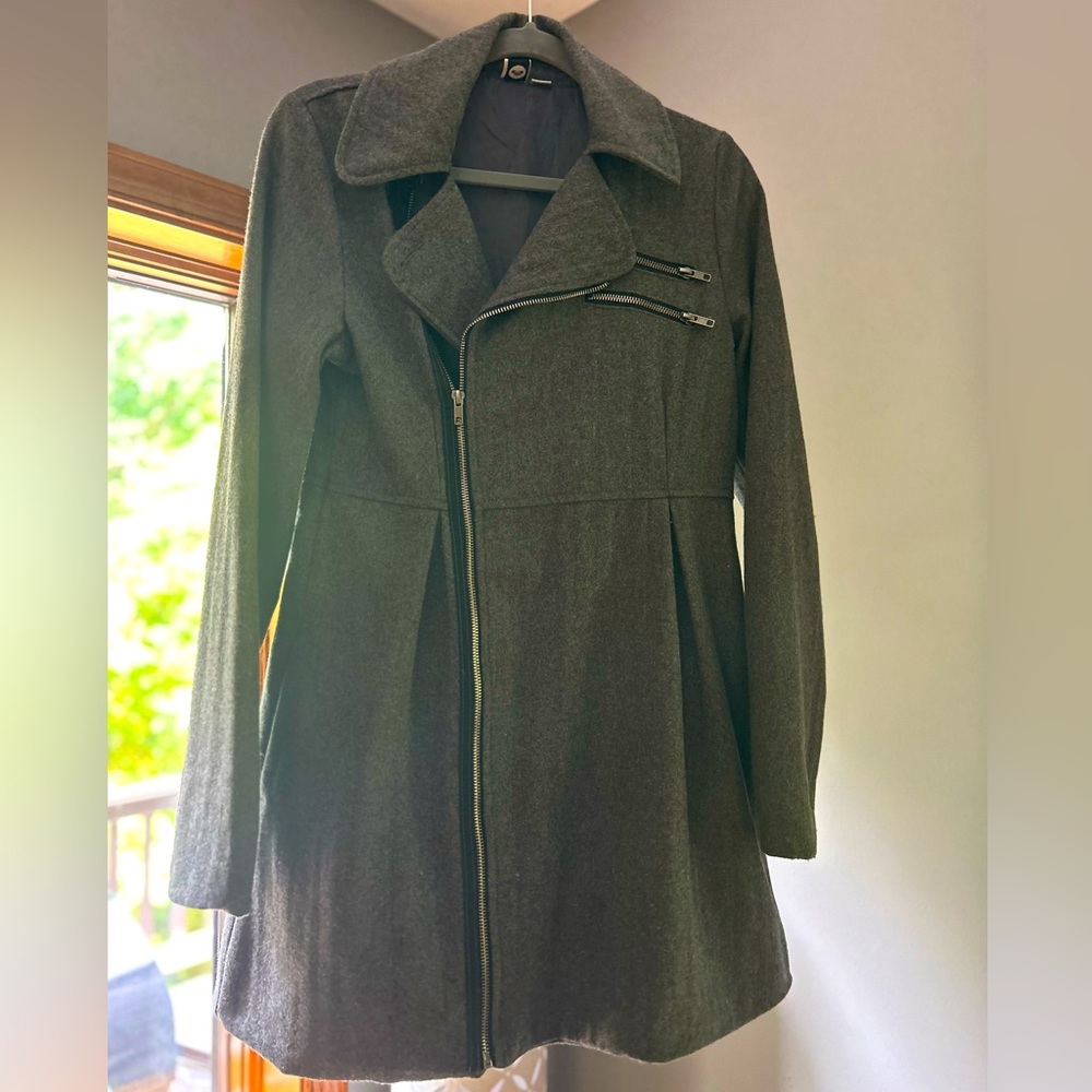 Roxy pleated coat, grey, medium